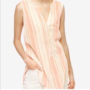 Sanctuary Arlo Tunic Coral Striped Sleeveless Top